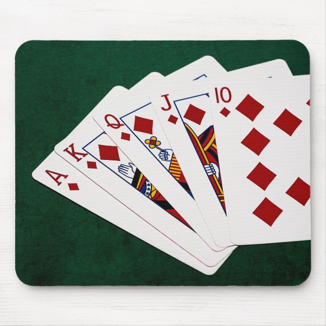 Poker Hands - Royal Flush - Diamonds Anzug Mousepad (Vorne)