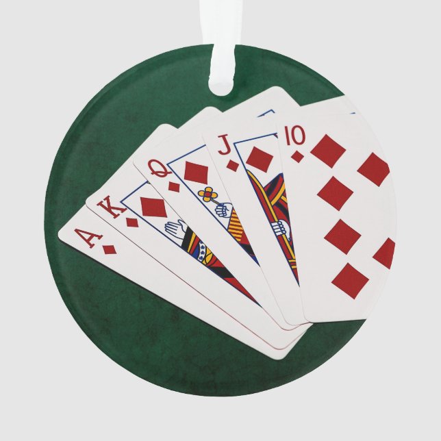 Poker Hands - Royal Flush - Diamonds Anzug Ornament (Rückseite)