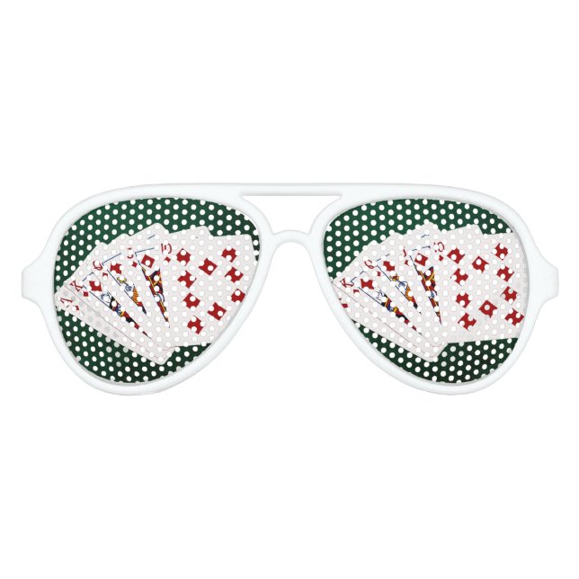 Poker Hands - Royal Flush - Diamonds Anzug Partybrille (Vorderseite)
