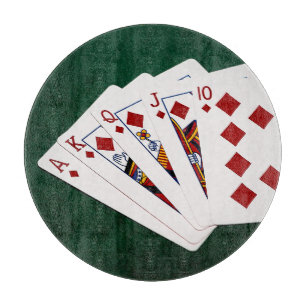 Poker Hands - Royal Flush - Diamonds Anzug Schneidebrett