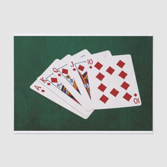 Poker Hands - Royal Flush - Diamonds Anzug Seidenpapier (Vorderseite)