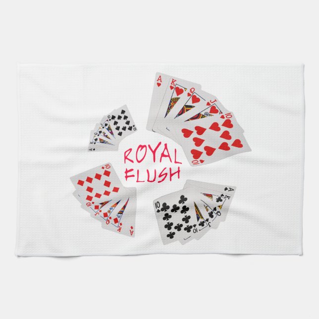 Poker Hands - Royal Flush Geschirrtuch (Horizontal)