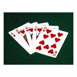 Poker Hands - Royal Flush - Herz Anzug Fotodruck