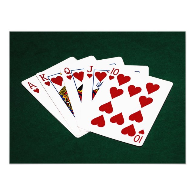 Poker Hands - Royal Flush - Herz Anzug Fotodruck (Vorne)
