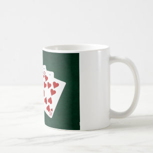 Poker Hands - Royal Flush - Herz Anzug Kaffeetasse