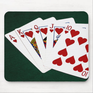 Poker Hands - Royal Flush - Herz Anzug Mousepad