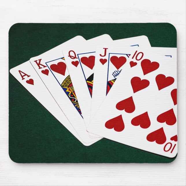 Poker Hands - Royal Flush - Herz Anzug Mousepad (Vorne)