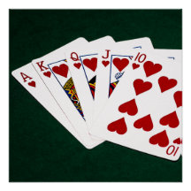 Poker Hands - Royal Flush - Herz Anzug