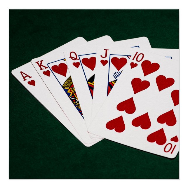 Poker Hands - Royal Flush - Herz Anzug Poster (Vorderseite)