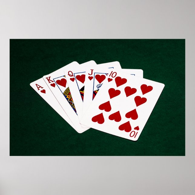 Poker Hands - Royal Flush - Herz Anzug Poster (Vorne)