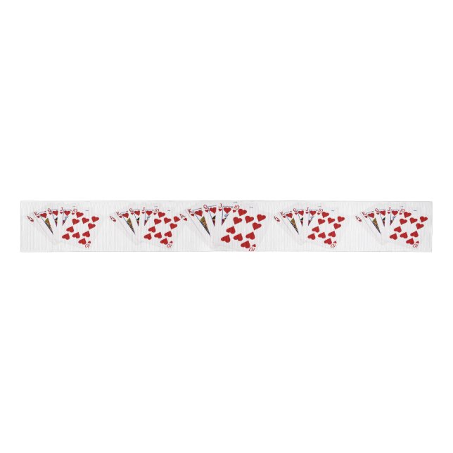 Poker Hands - Royal Flush - Herz Anzug Ripsband (Vorderseite)
