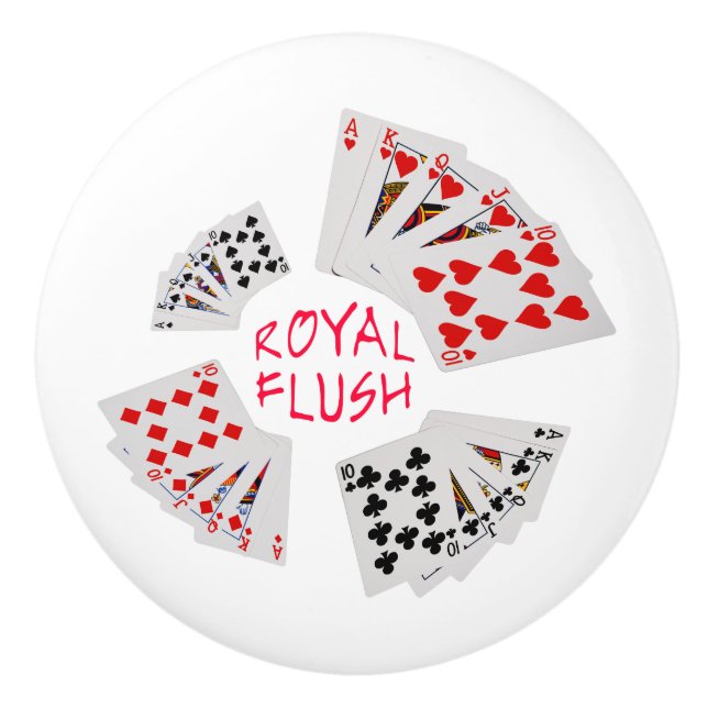 Poker Hands - Royal Flush Keramikknauf (Vorderseite)