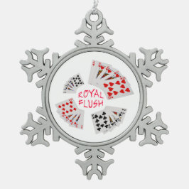 Poker Hands - Royal Flush Schneeflocken Zinn-Ornament