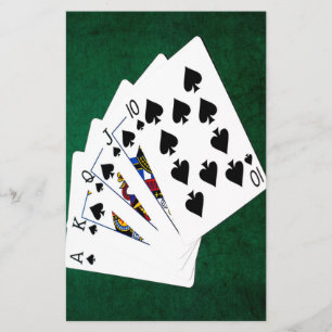 Poker Hands - Royal Flush - Spades Anzug Flyer