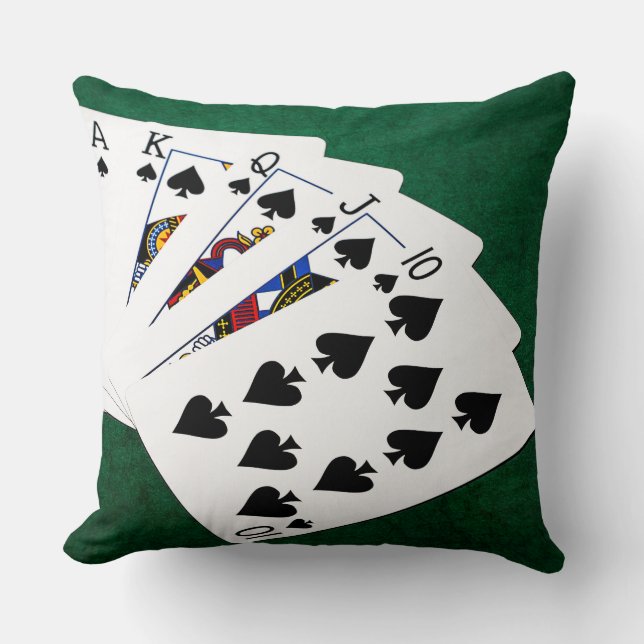 Poker Hands - Royal Flush - Spades Anzug Kissen (Vorderseite)