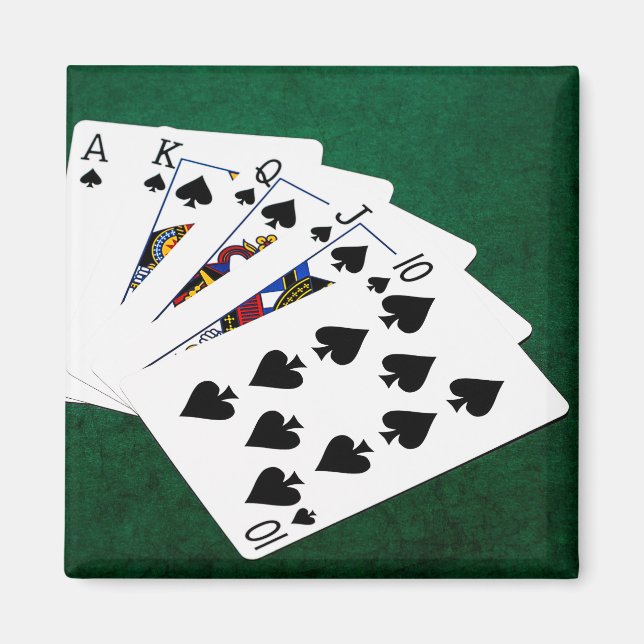 Poker Hands - Royal Flush - Spades Anzug Magnet (Vorne)