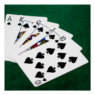 Poker Hands - Royal Flush - Spades Anzug Poster