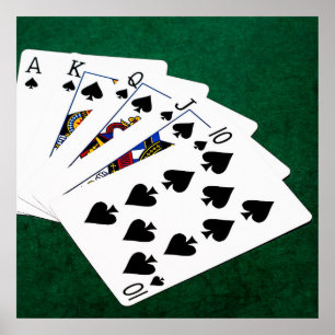 Poker Hands - Royal Flush - Spades Anzug Poster