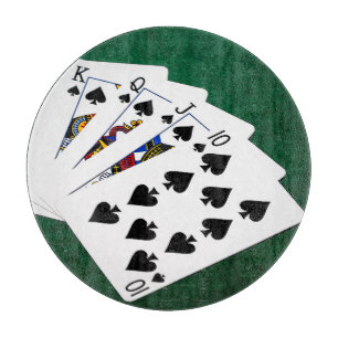 Poker Hands - Royal Flush - Spades Anzug Schneidebrett