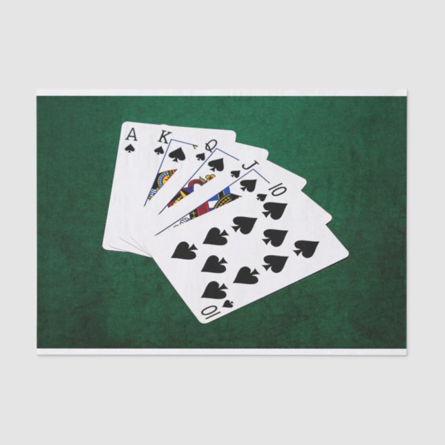 Poker Hands - Royal Flush - Spades Anzug Seidenpapier (Vorderseite)