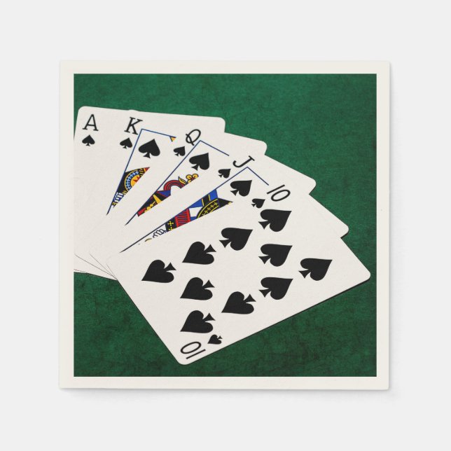 Poker Hands - Royal Flush - Spades Anzug Serviette (Vorderseite)