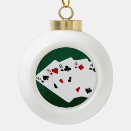 Poker Hands - Vollhaus - Acht und vier Keramik Kugel-Ornament