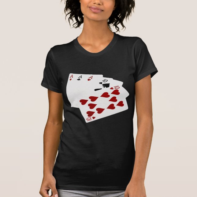 Poker Hands - Vollhaus - As und Zehn T-Shirt (Vorderseite)