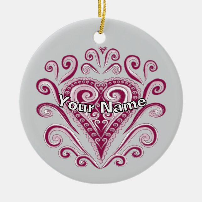 Poker Hearts  Keramik Ornament (Vorne)