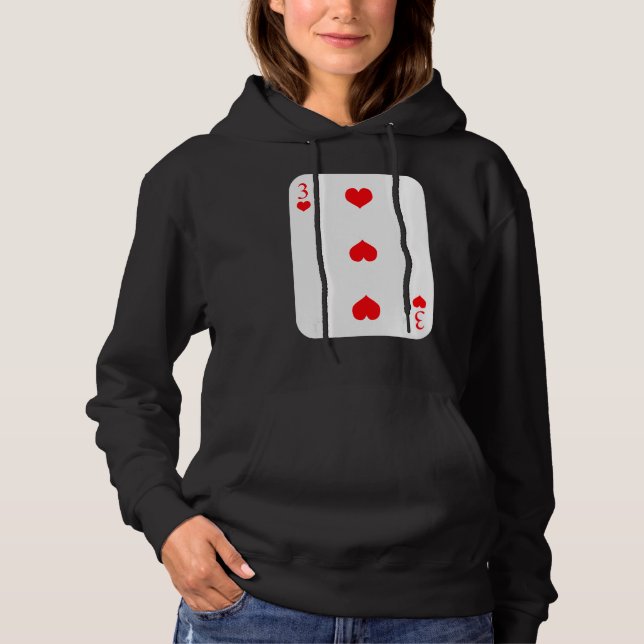 Poker Herz 3 Karten Hoodie (Vorderseite)