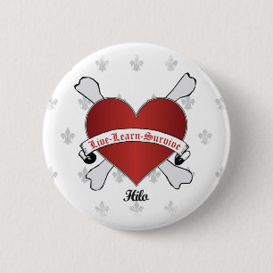 Poker Herz und Knochen Button