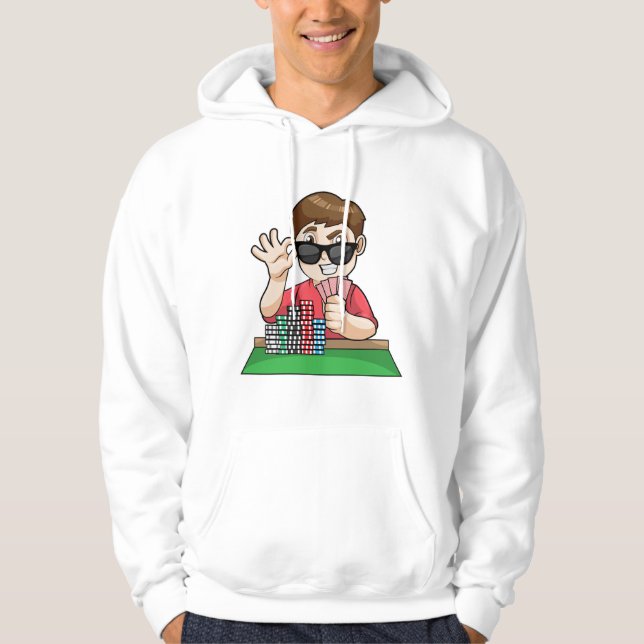 Poker im Poker mit Sonnenbrille Hoodie (Vorderseite)