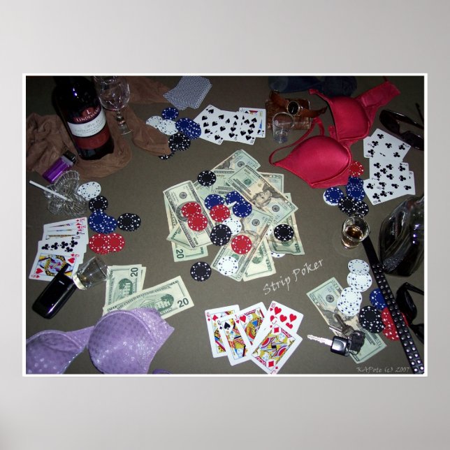 Poker in Farbe abziehen Poster (Vorne)