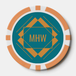 Poker-Jetons für benutzerdefinierte Monogram-Geome Pokerchips