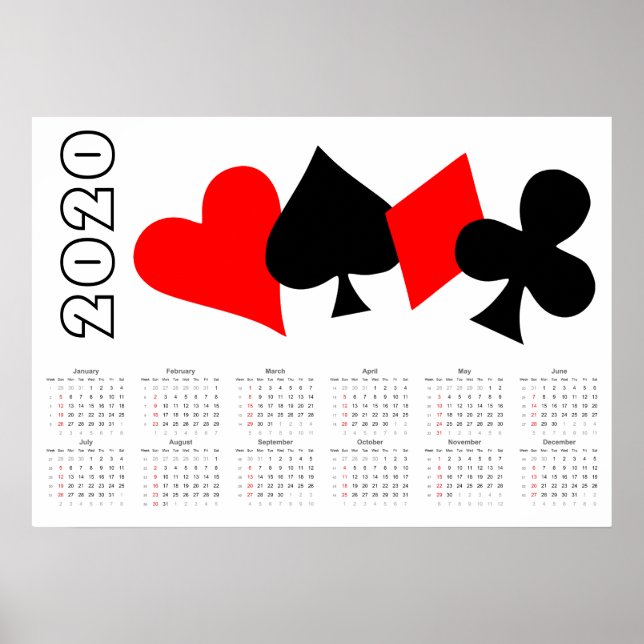 Poker Kalender 2020 Poster (Vorne)