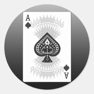 Poker-Karte des Ass des Spades: Runder Aufkleber