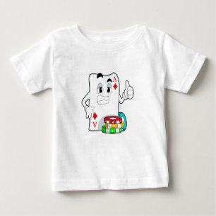 Poker-Karte mit Poker-Chips Baby T-shirt