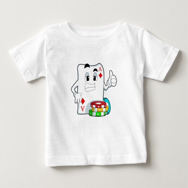 Poker-Karte mit Poker-Chips Baby T-shirt (Vorderseite)