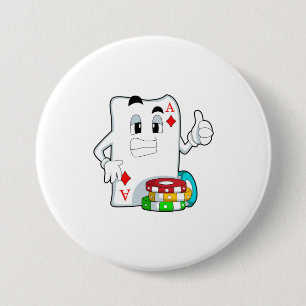 Poker-Karte mit Poker-Chips Button