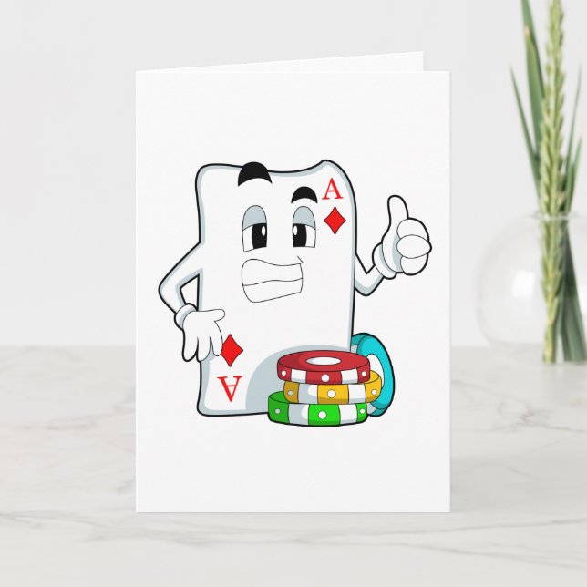 Poker-Karte mit Poker-Chips Karte (Vorderseite)