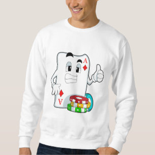 Poker-Karte mit Poker-Chips Sweatshirt