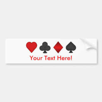 Poker: Karten-Anzüge: Autoaufkleber: Schwarzer Autoaufkleber