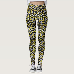 Poker-Karten-Anzügevegas-Kasino-Spieler-Goldsilbe Leggings