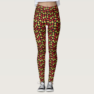 Poker-Karten-Anzügevegas-Kasino-Spieler-Rot-Gold Leggings