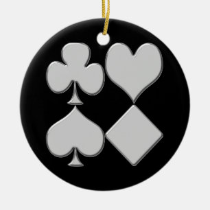 Poker-Karten-Anzugs-Weihnachtsverzierung Keramikornament