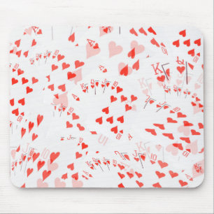 Poker Karten Herz Straight Flush Muster, Mousepad