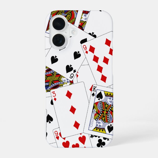 Poker Karten iPhone 16 Hülle (Rückseite)