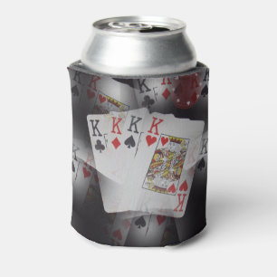 Poker Karten Quad Könige Muster, Dosenkühler