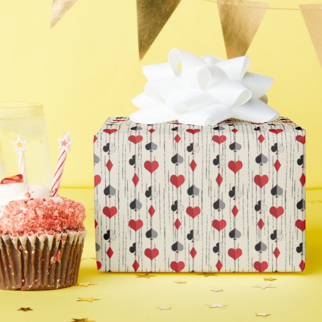 Poker Kartensymbol Geschenkpapier (Geburtstagsparty)