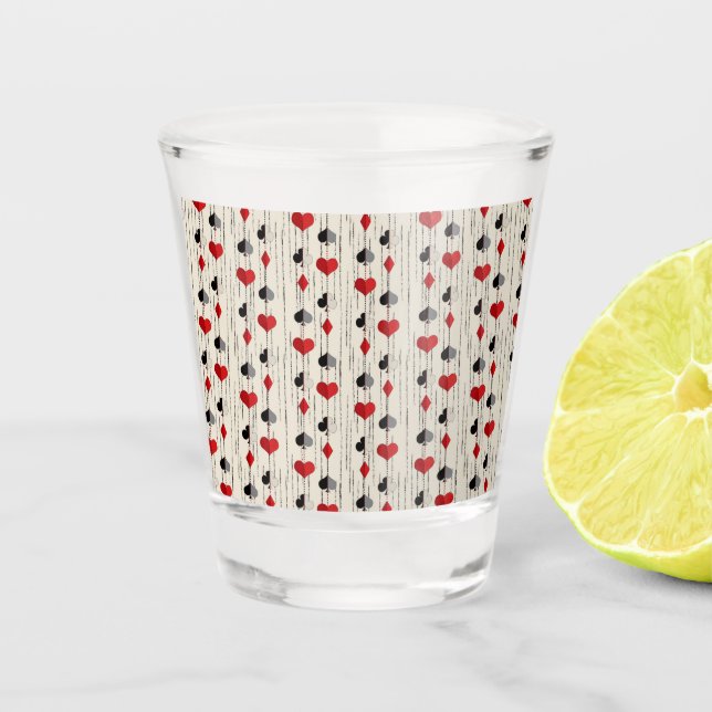 Poker Kartensymbol Schnapsglas (Vorderseite)