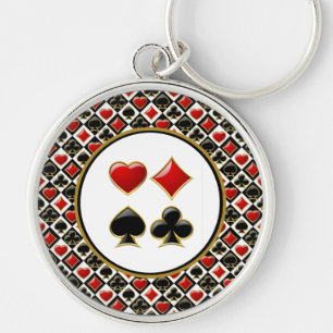 Poker-Kartensymbole Schlüsselanhänger